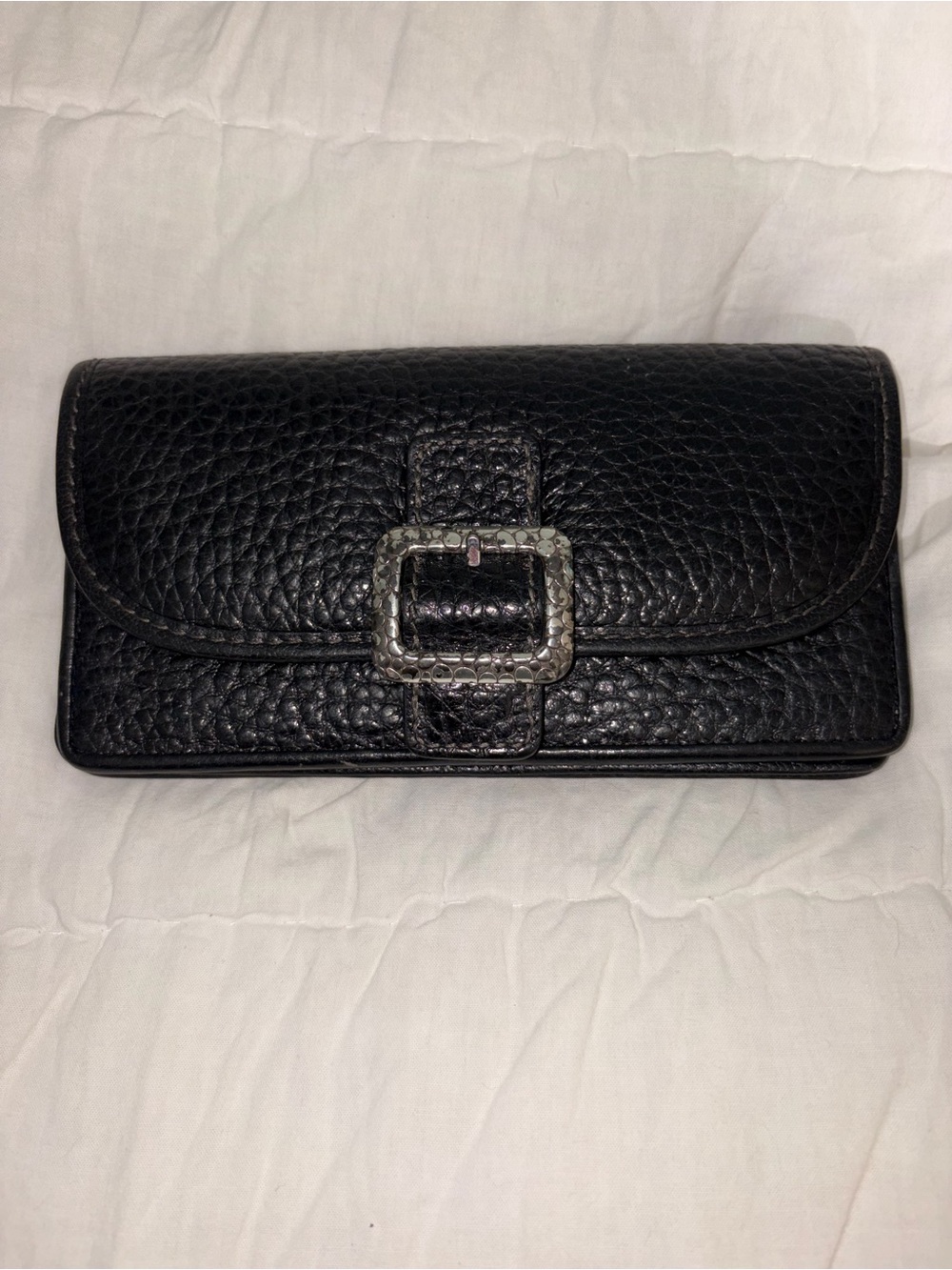 Vintage Brighton Black pebbled Leather tri fold Wallet